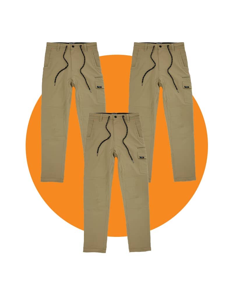 Tradies Jet-Lite Utility Pant Value Pack - Khaki