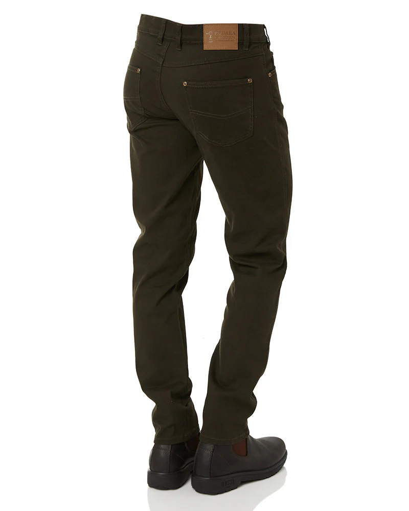 Cotton Stretch Jeans - Moss