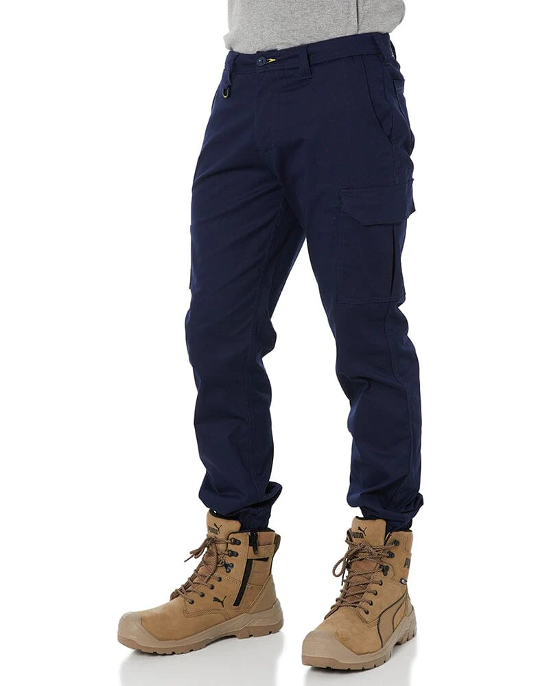 Tradies Stretch Cotton Drill Cargo Cuffed Pants Value Pack - Navy