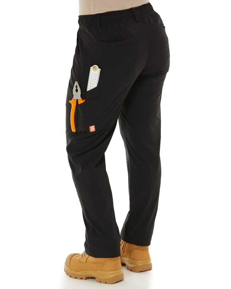 Tradies Womens Z-Lite Comfort Pant 2 Value Pack - Black