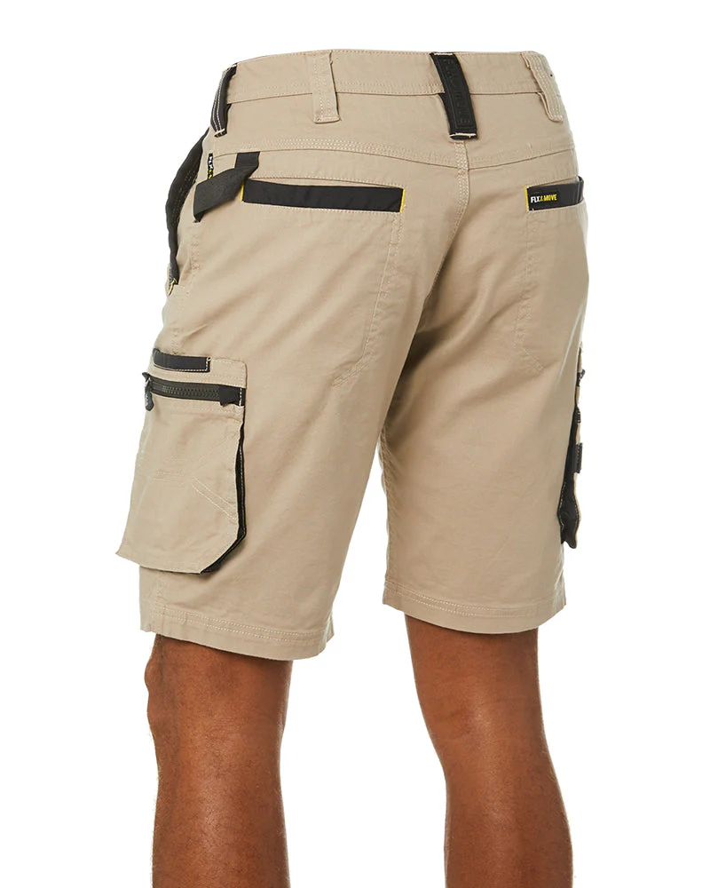 Flex and Move Stretch Canvas Utility Zip Cargo Short - Stone