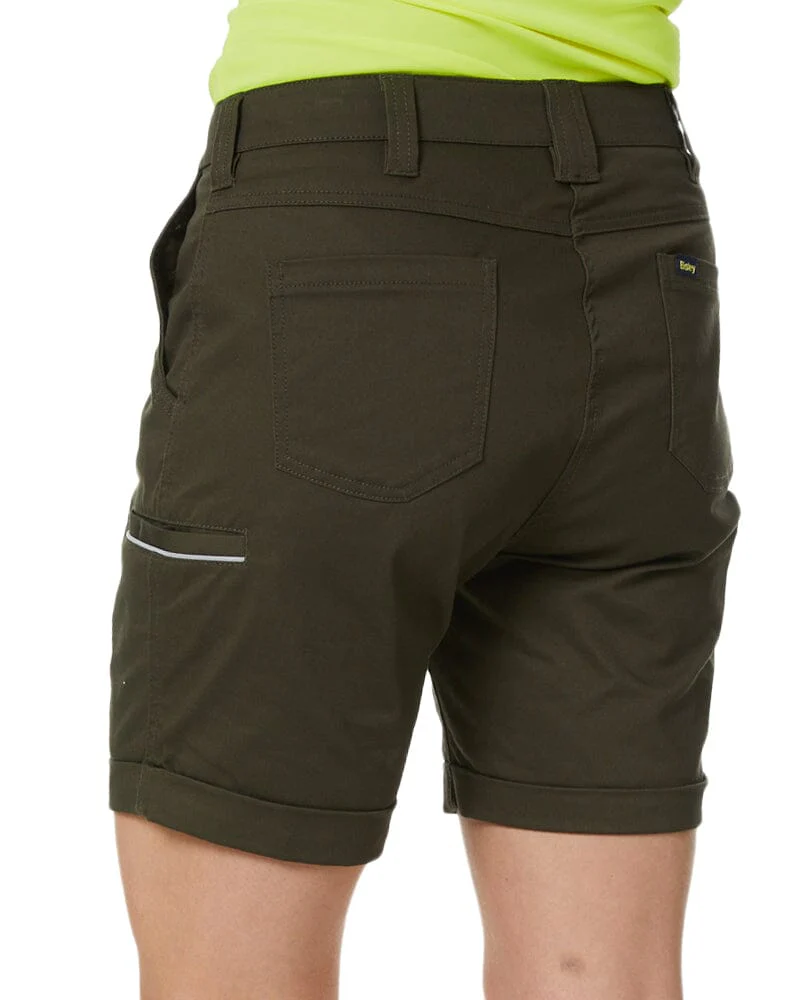 Womens Stretch Cotton Short - Olive