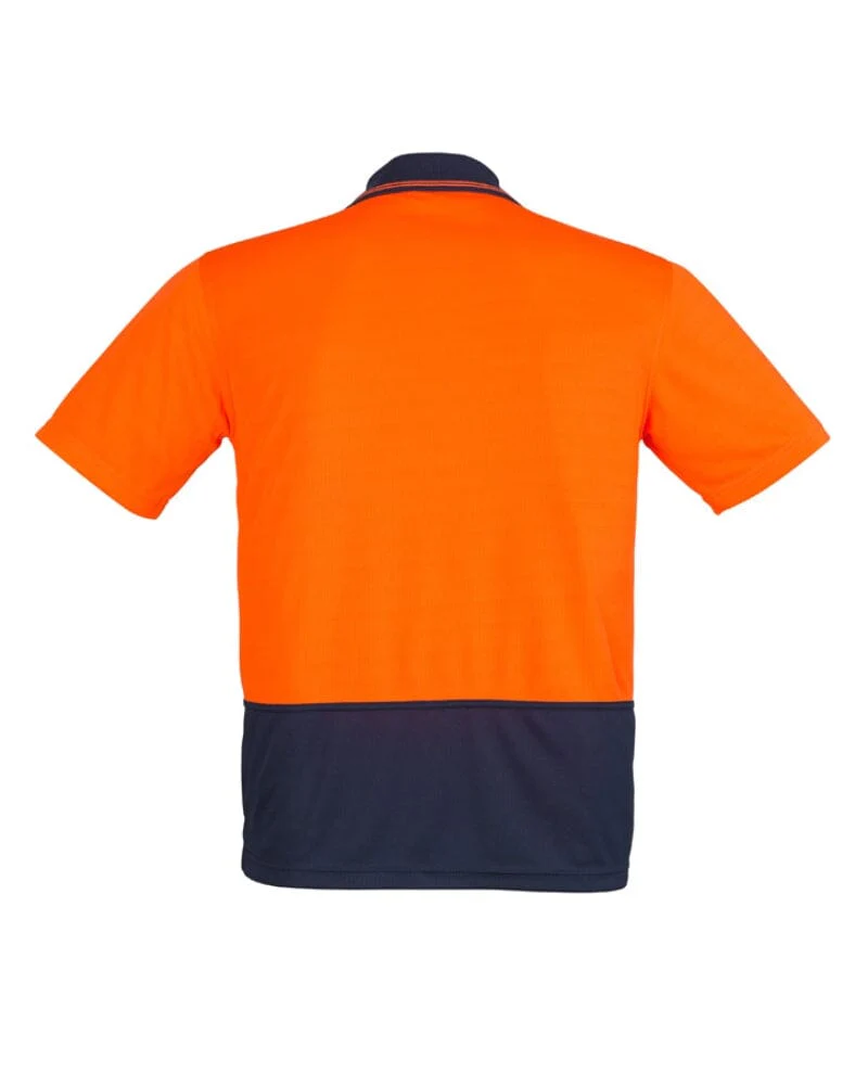 Hi Vis Basic Short Sleeve Polo - Orange/Navy