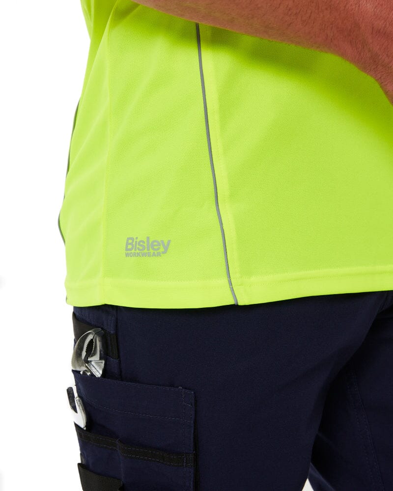 Cool Mesh Tee With Reflective Piping - Hi Vis Yellow