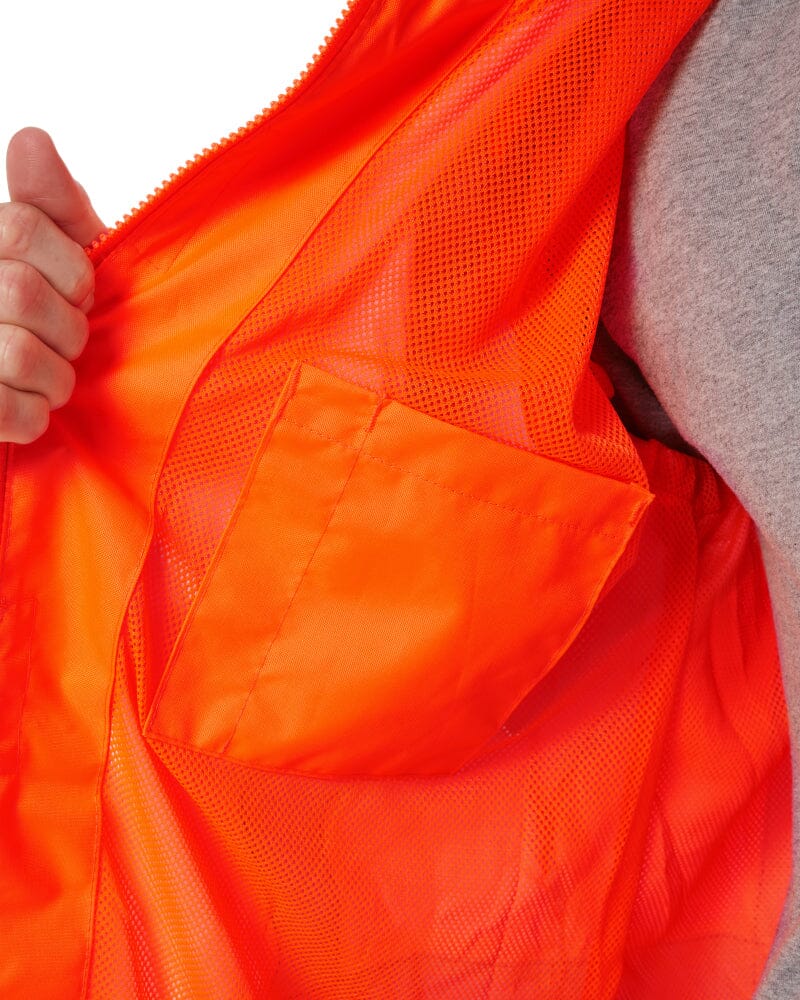 Taped Hi Vis Rain Shell Jacket - Orange/Navy