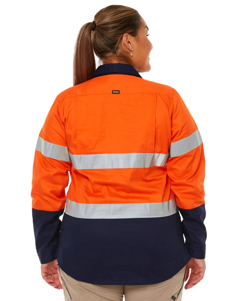 3M Taped Hi Vis Cool Lightweight LS Shirt - Orange/Navy