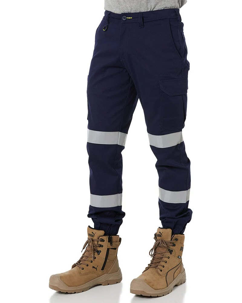 Taped Biomotion Stretch Cotton Drill Cargo Cuffed Pants - Navy