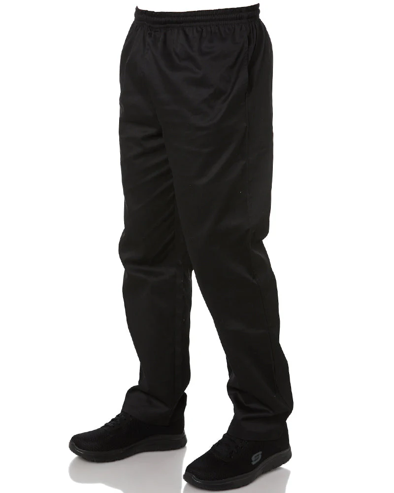Polyester Cotton Drawstring Chef Pants - Black