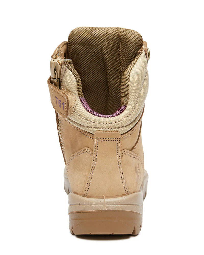 Ladies Southern Cross Lace Up Ankle Boot with Zip - Sand