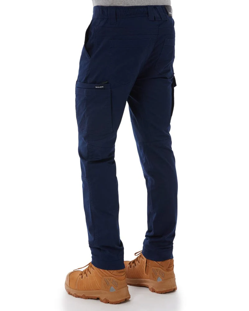 Elastic Waist Cuffed Pant - Navy