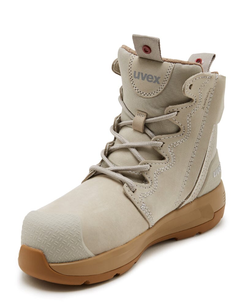 Womens 3 x-flow Zip Side Safety Boot - Cement/Tan