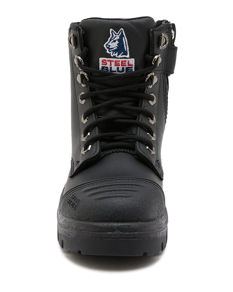 Ladies Argyle Zip Scuff Cap Safety Boot - Black