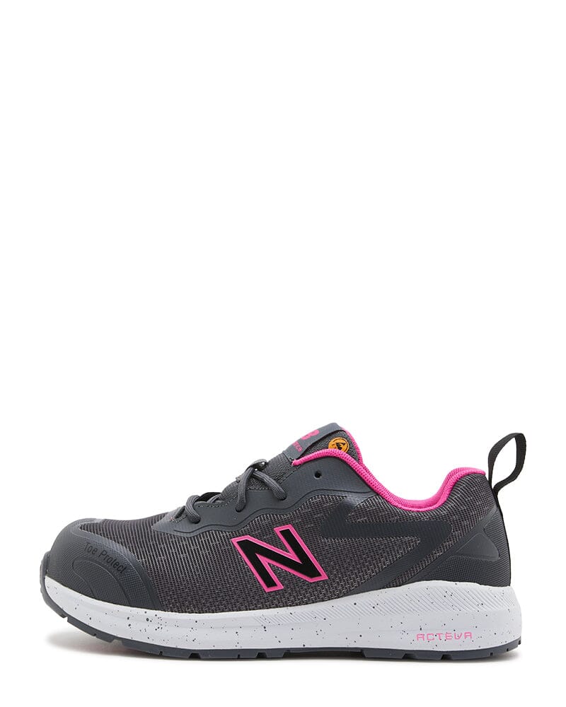Womens Logic Safety Work Shoe - Grey/Pink