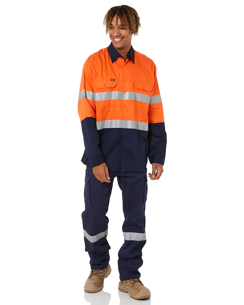 3M Taped Cool Lightweight Shirt LS - Orange/Navy