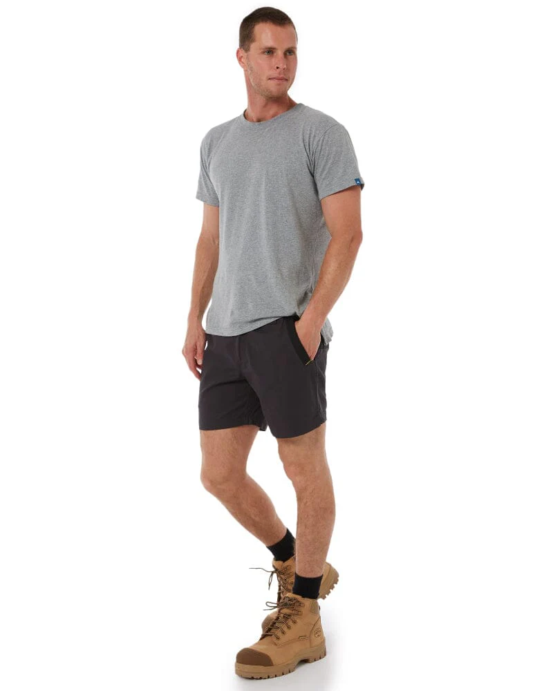 Flex and Move Elastic Waist Stretch Short Shorts - Charcoal