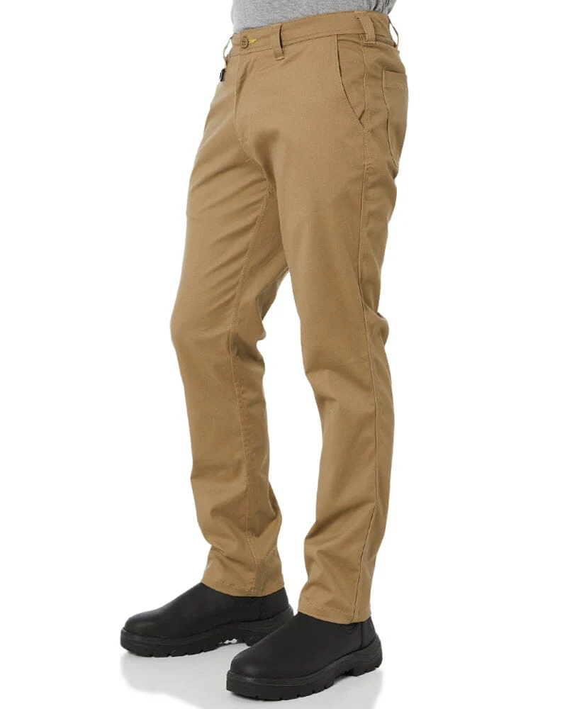 Stretch Cotton Drill Work Pants - Khaki