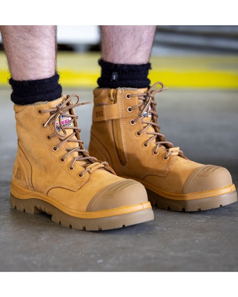 Argyle Zip Scuff Cap Composite Safety Boot - Wheat