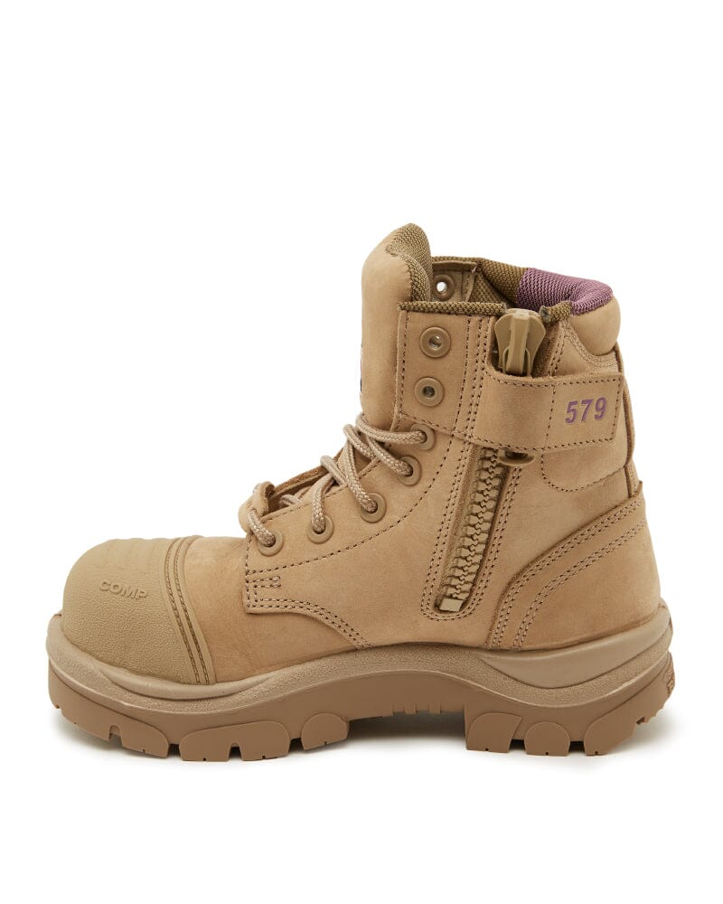 Ladies Argyle Scuff Cap Composite Safety Boot - Sand