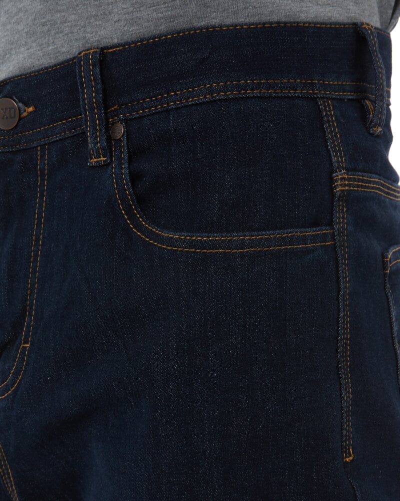 WD-4 Coolmax Stretch Denim Straight Fit Jeans - Dark Blue