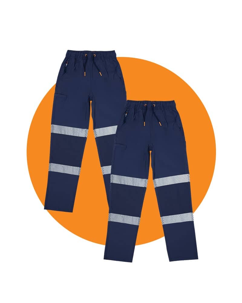 Tradies Womens Z-Lite Comfort Taped Pant 2 Value Pack - Navy