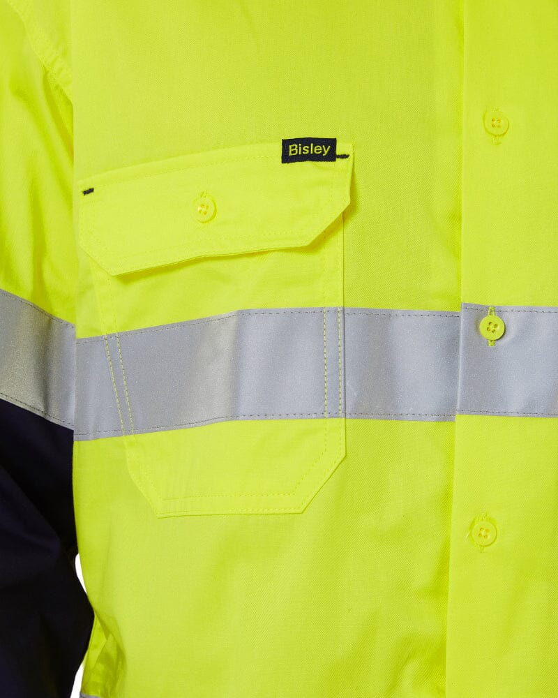 Taped Hi Vis Cool Lightweight LS Shirt - Yellow/Navy