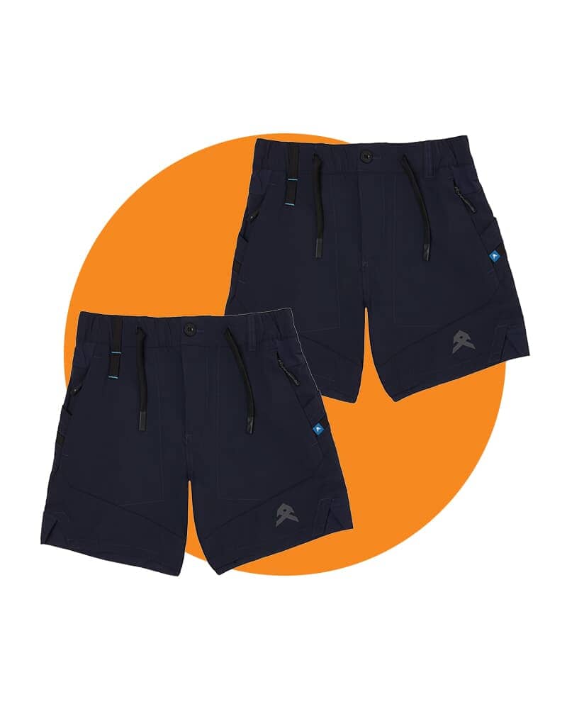 Tradies Agility Short Twin Value Pack - Navy