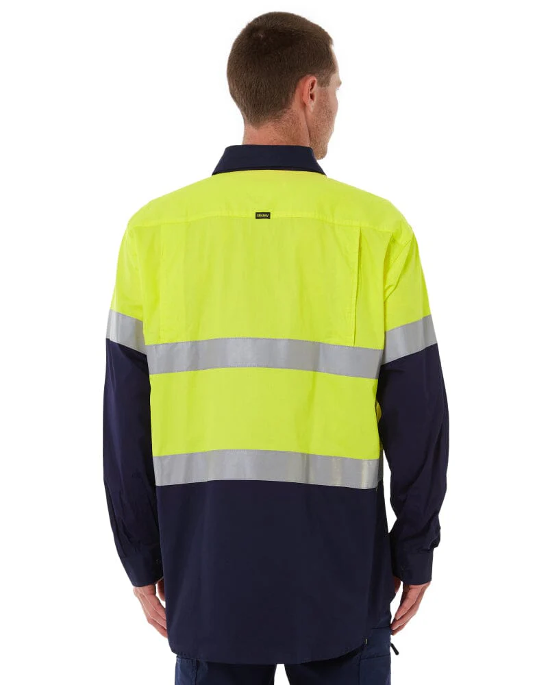 Taped Hi Vis Cool Lightweight LS Shirt - Yellow/Navy