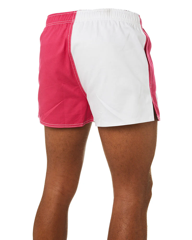Cotton Harlequin Short - Fuschia/White