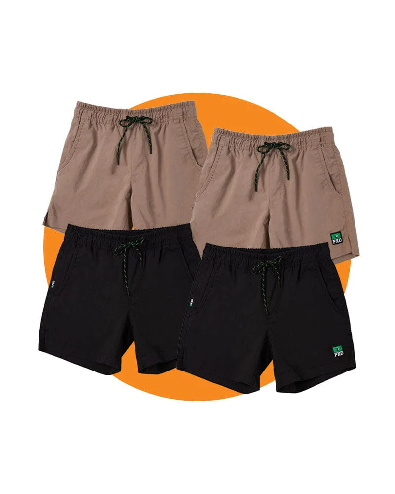 Tradies WS-4 Work Shorts 4 Value Pack - Khaki/Black