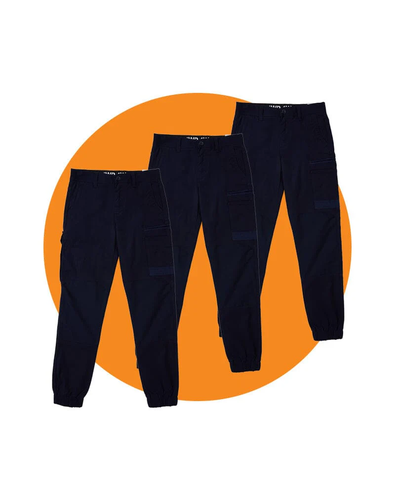 Tradies WP-4W Womens Stretch Cuffed Work Pants Value Pack - Navy