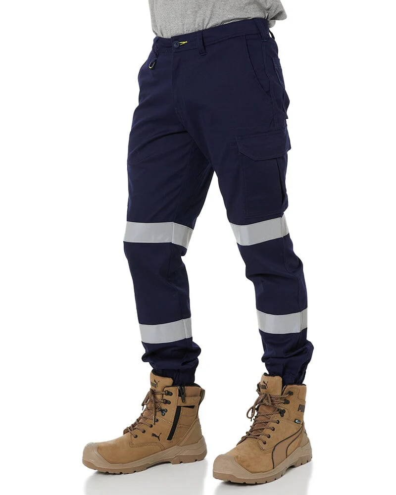 Taped Biomotion Stretch Cotton Drill Cargo Cuffed Pants - Navy