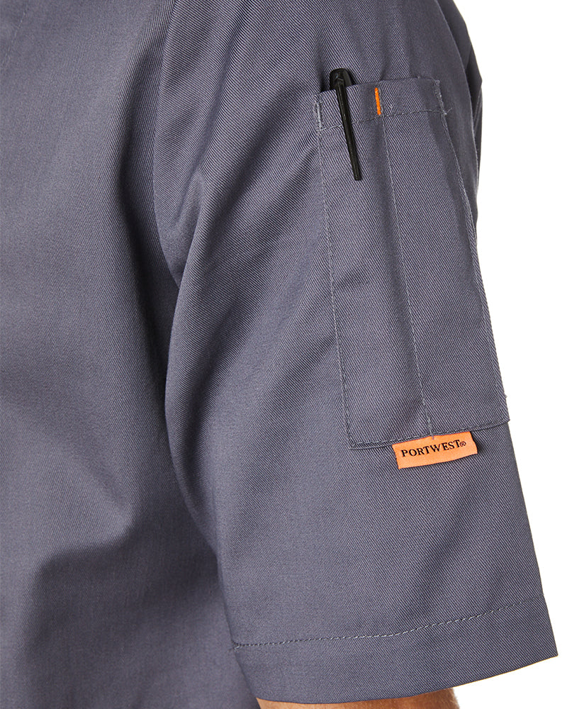 Mesh Air Pro SS Chefs Jacket - Grey