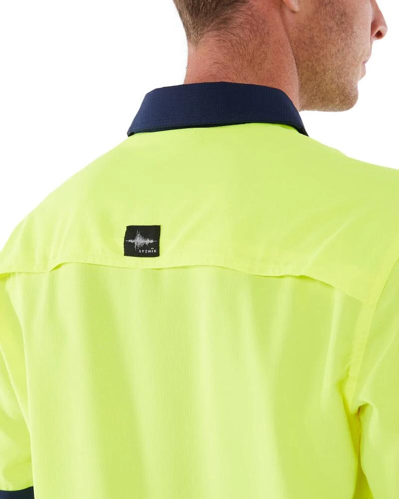 Hi Vis Outdoor Long Sleeve Shirt - Yellow/Navy