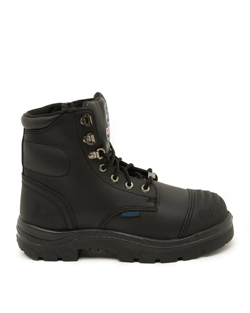 Argyle Zip Scuff Cap Waterproof Safety Boot - Black