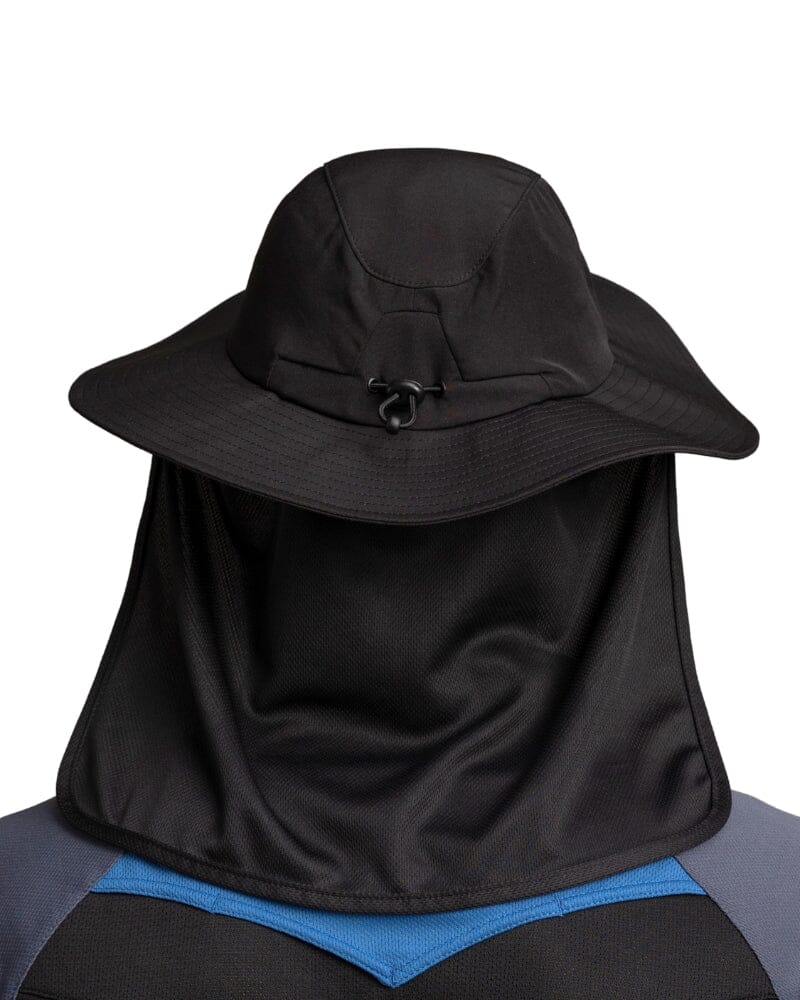 Wide Brim Hat With Legionnaires Flap - Black