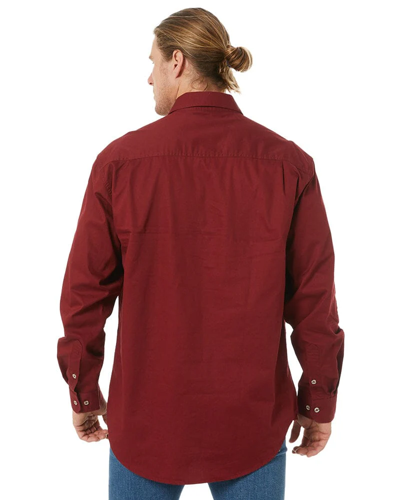 Closed Front Cotton Twill Shirt LS - Ochre