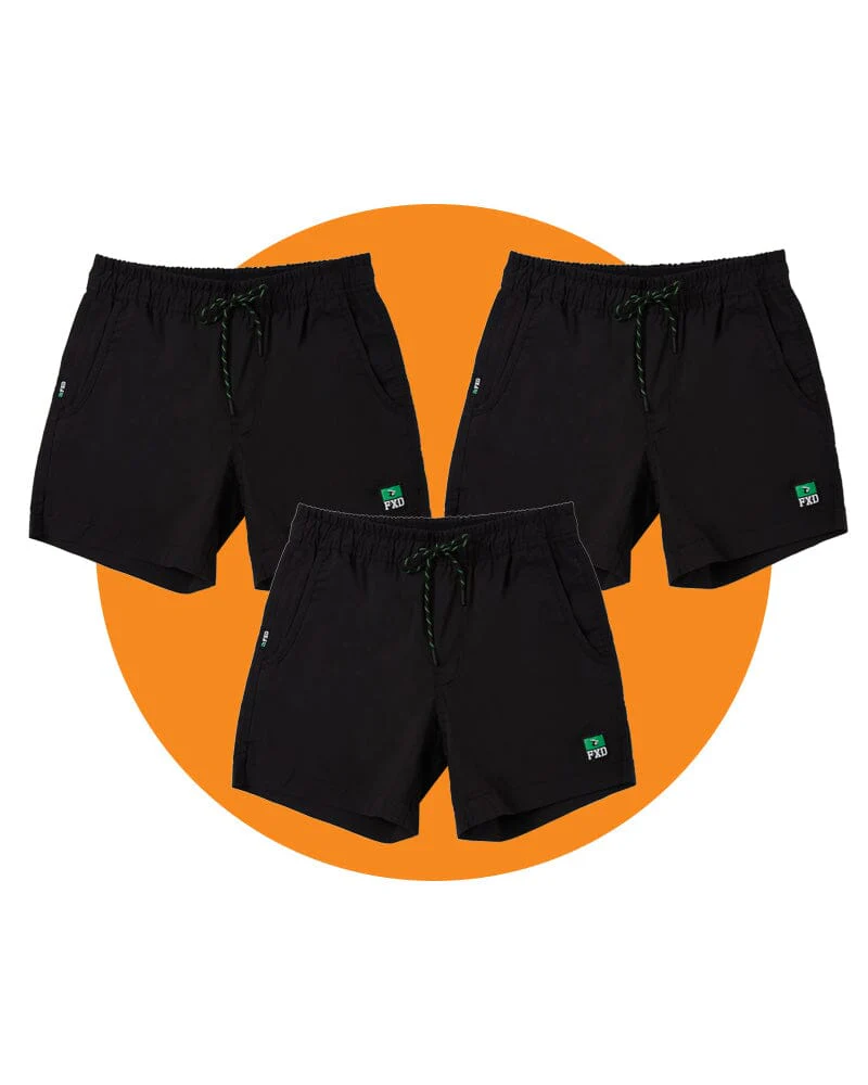 Tradies WS-4 Work Shorts Value Pack - Black