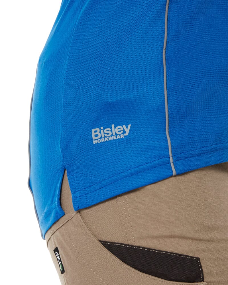 Womens Cool Mesh Polo Shirt With Reflective Piping - Royal