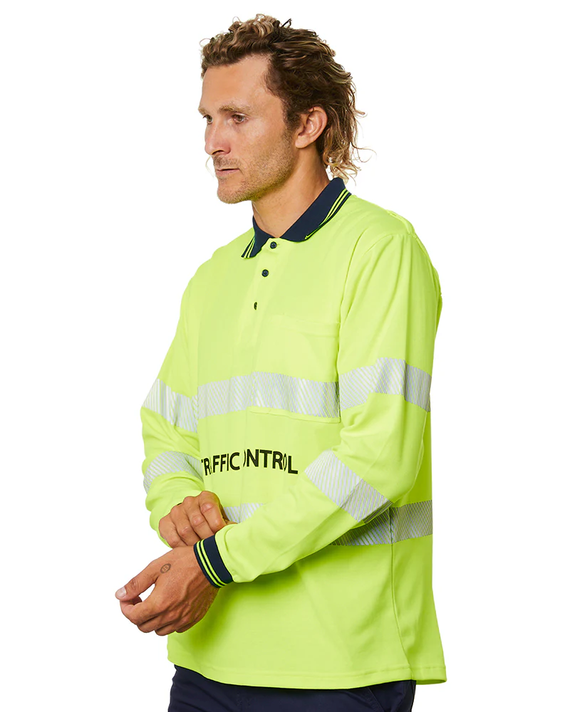 Tradies Traffic Control LS Taped Polo Shirt 2 Value Pack - Yellow