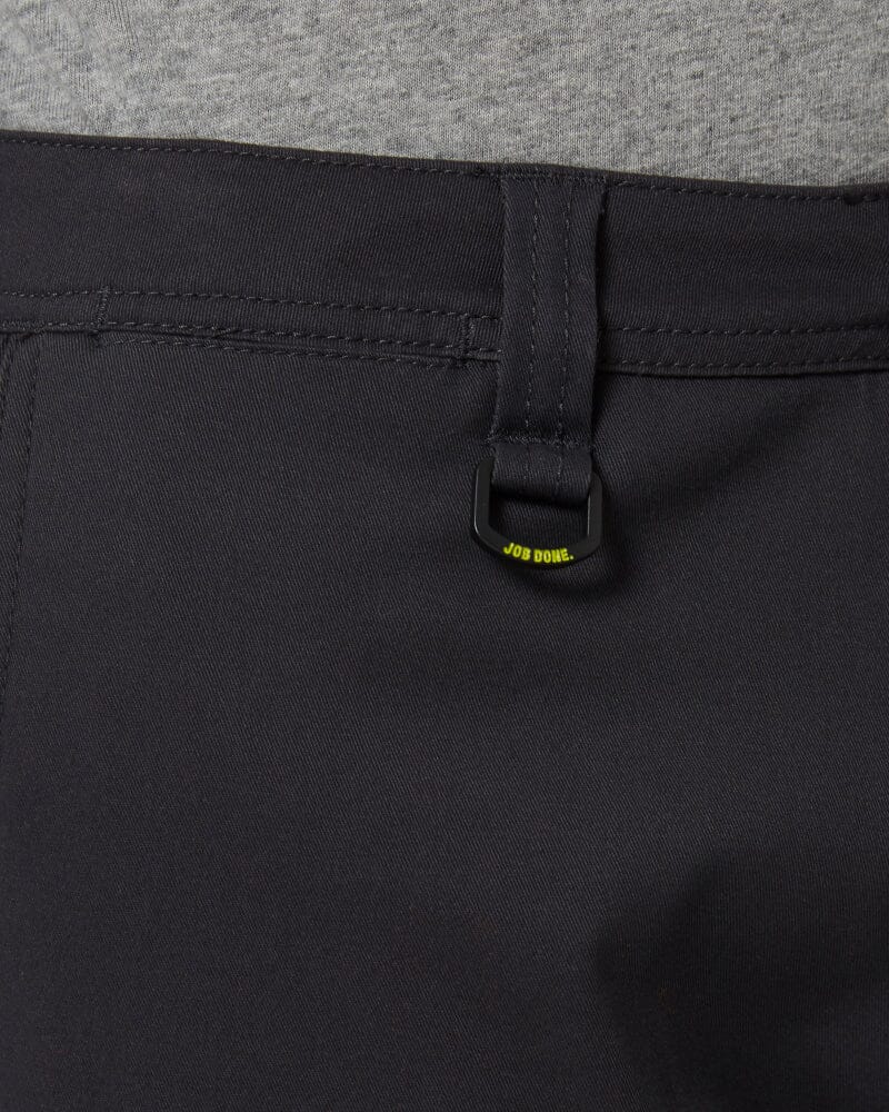 Stretch Cotton Drill Cargo Cuffed Pants - Charcoal