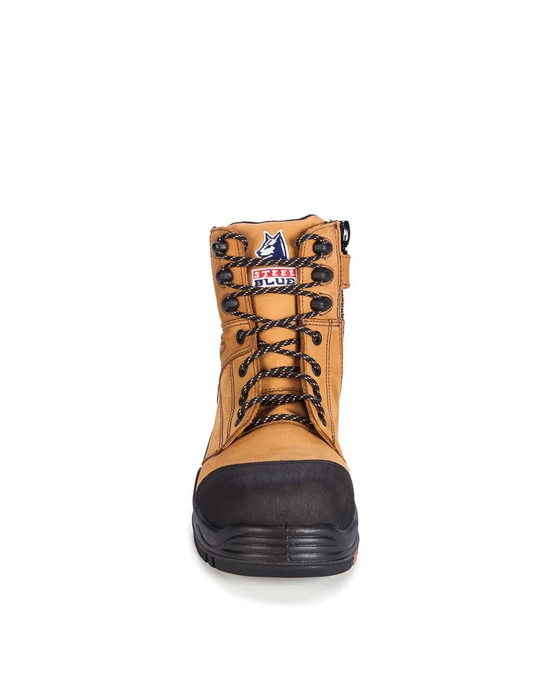 Torquay Lace Up Ankle Boot with Zip - Wheat