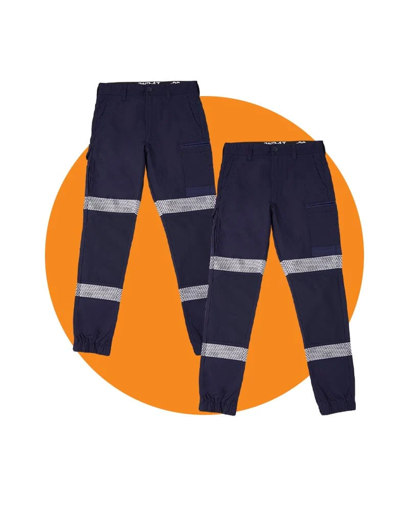Tradies WP-4T Cuffed Taped Pant Twin Value Pack - Navy