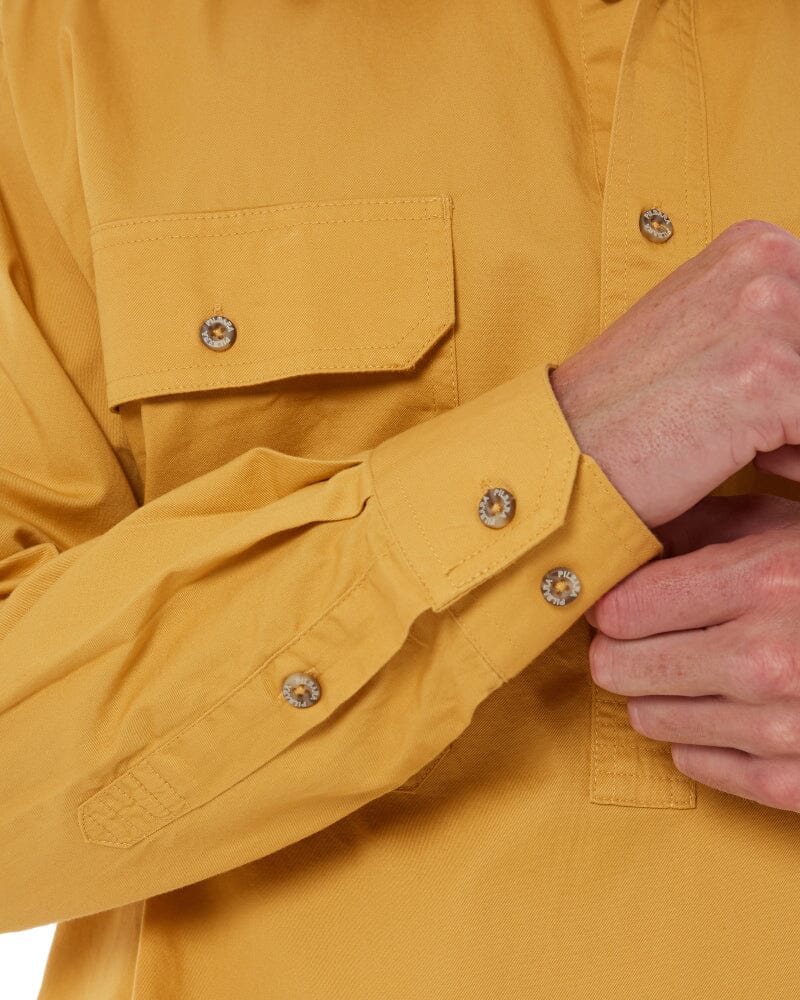 Closed Front Cotton Twill Shirt LS - Yellowstone