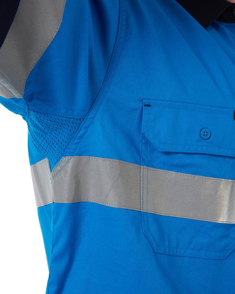 Taped Hi Vis Cool Lightweight LS Shirt - Blue/Navy