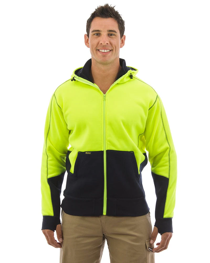 Hi Vis Fleece Hoodie - Yellow/Navy