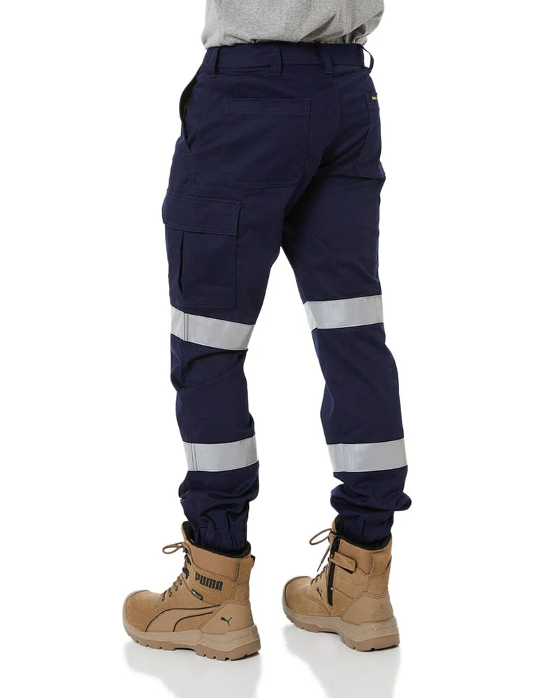 Taped Biomotion Stretch Cotton Drill Cargo Cuffed Pants - Navy