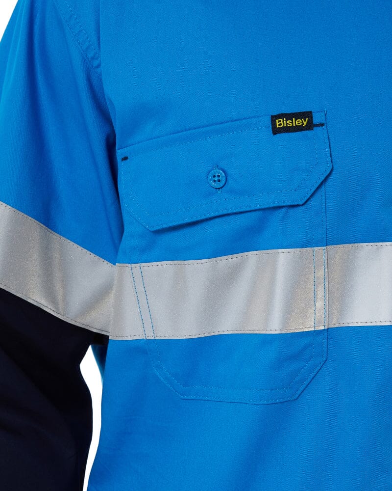 Taped Hi Vis Cool Lightweight LS Shirt - Blue/Navy