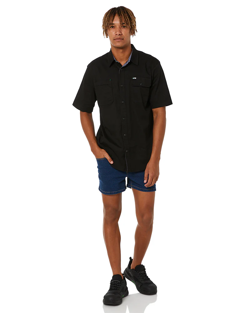 Denim Trucker Shorts - Denim