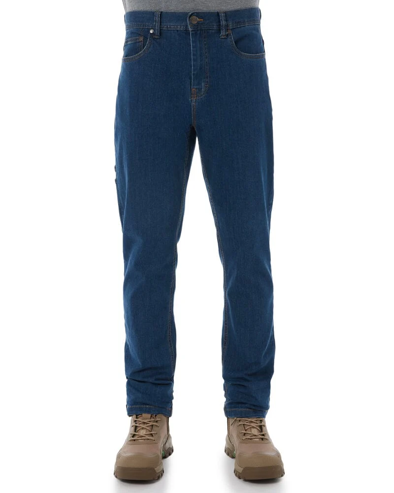 WD-4 Coolmax Stretch Denim Straight Fit Jeans - Mid Blue