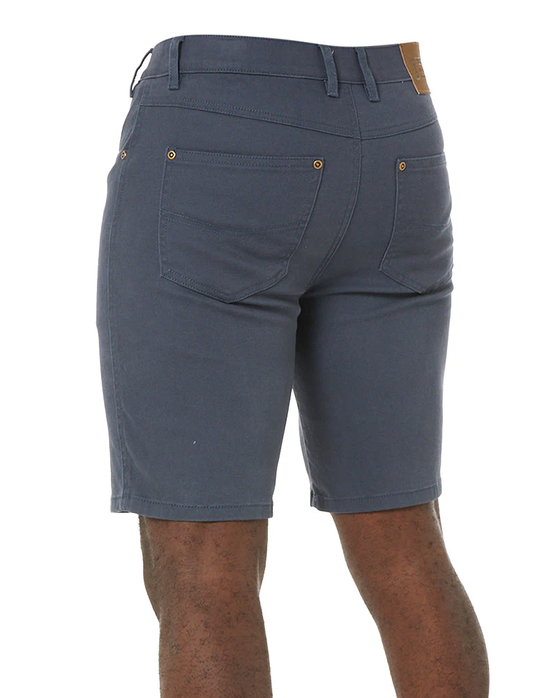 Cotton Stretch Jean Short - Gunmetal Blue